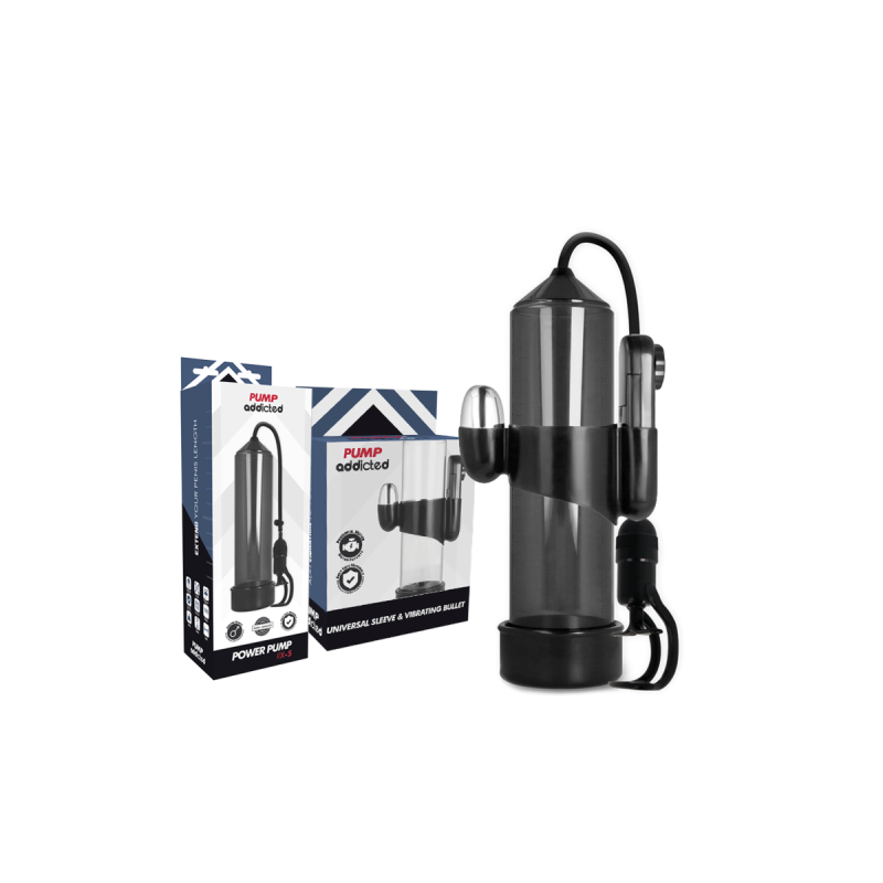 Pump Addicted - Bomba Erección Rx5 Negro Con Vibrador | Vybes.it