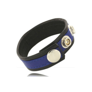 Leather Body - Correa De Cuero Ajustable Para Pene Azul - Negra |