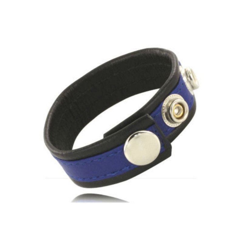 Leather Body - Correa De Cuero Ajustable Para Pene Azul - Negra |