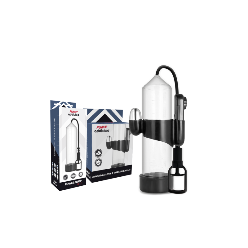Pump Addicted - Bomba Erección Rx7 Transparente Con Vibrador |