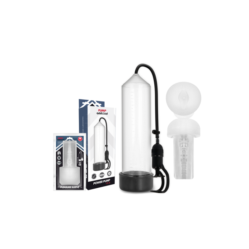 Pump Addicted - Bomba Erección Rx5 Transparente Con Masturbador |