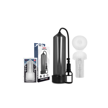 Pump Addicted - Bomba Erección Rx7 Negro Con Masturbador | Vybes.it