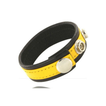 Leather Body - Correa Cuero Ajustable Pene Amarillo - Negra |