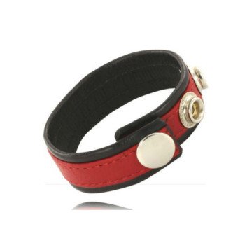 Leather Body - Correa De Cuero Ajustable Para Pene Roja - Negra |