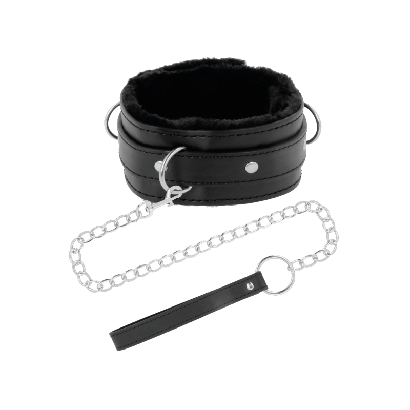 Darkness - Collar Confortable De Postura Con Cadena Leather |