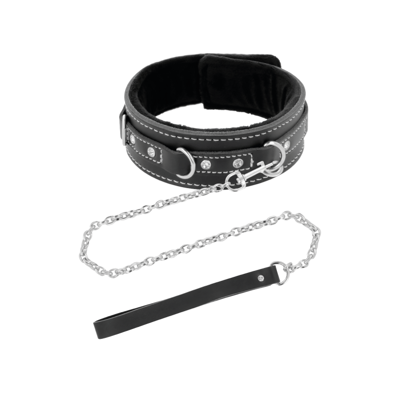 Darkness - Collier En Cuir De Haute Qualité Avec Laisse | Vybes.it