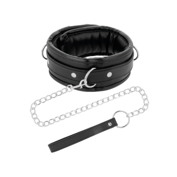 Darkness - Collier En Cuir Souple Avec Chaîne | Vybes.it