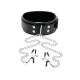 Darkness - Collar Con Pinzas Para Pezones Negro | Vybes.it