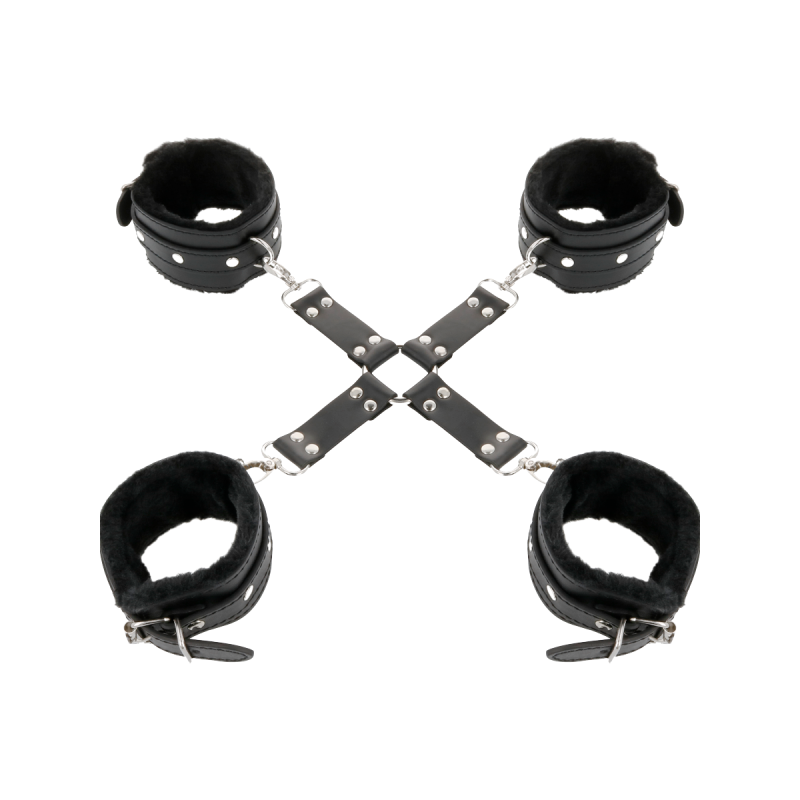 Darkness - Esposas De Cuero Para Pies Y Manos Negro | Vybes.it