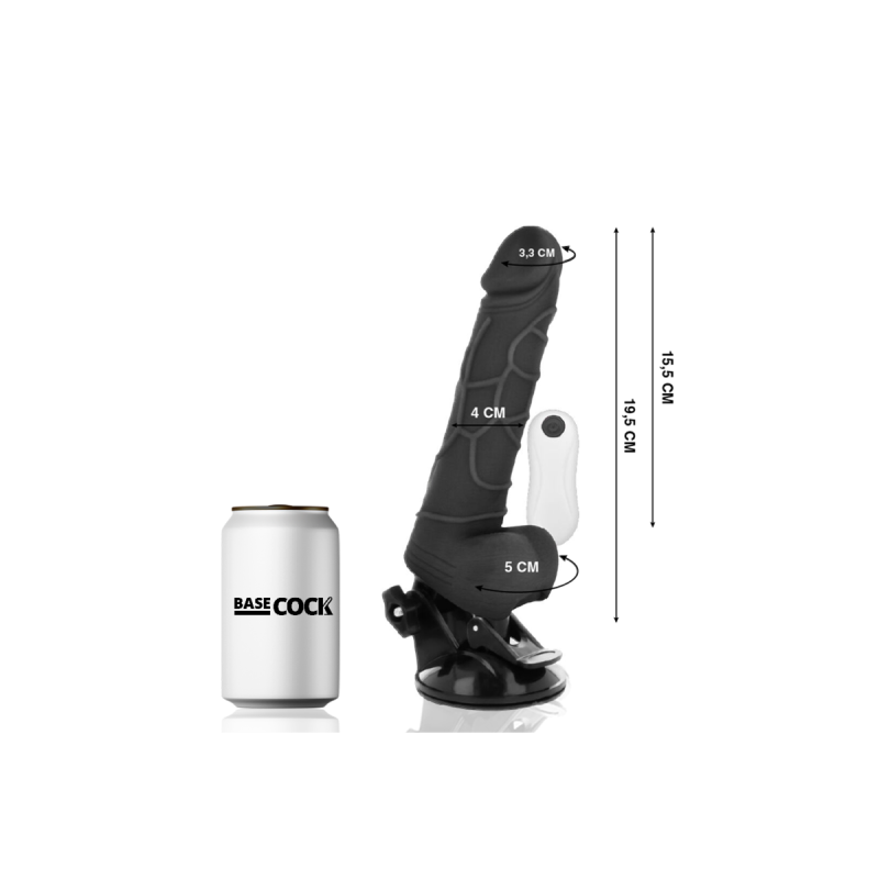 Basecock - Realistic Vibrator Remote Control Black With Testicles
