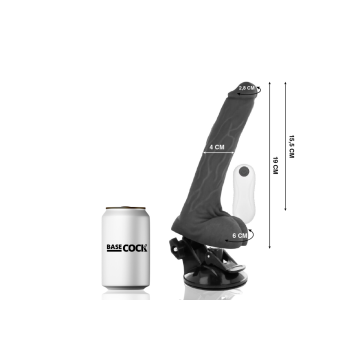 Basecock - Vibrador Realístico Control Remoto Negro 19 Cm - O - 4