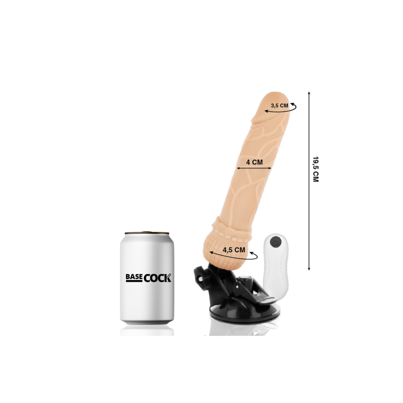 Basecock - Vibratore Telecomando Naturale Realistico 19.5 Cm - O