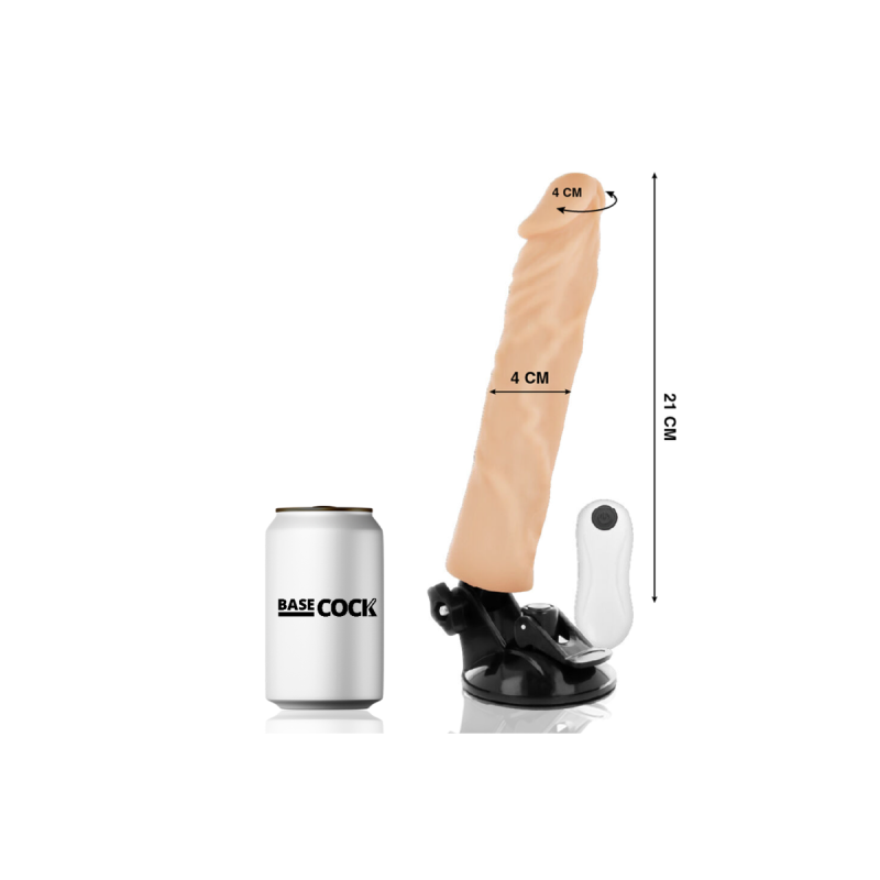 Basecock - Vibrador Realístico Control Remoto Natural 21 Cm - O - 4