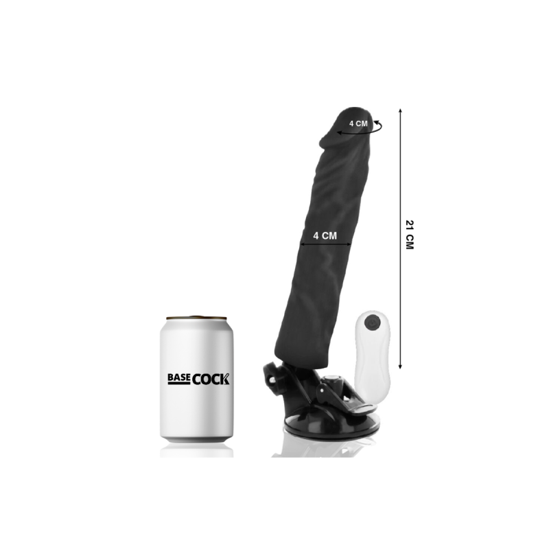 Basecock - Vibrateur Réaliste Télécommande Noir 21 Cm - O - 4 Cm |