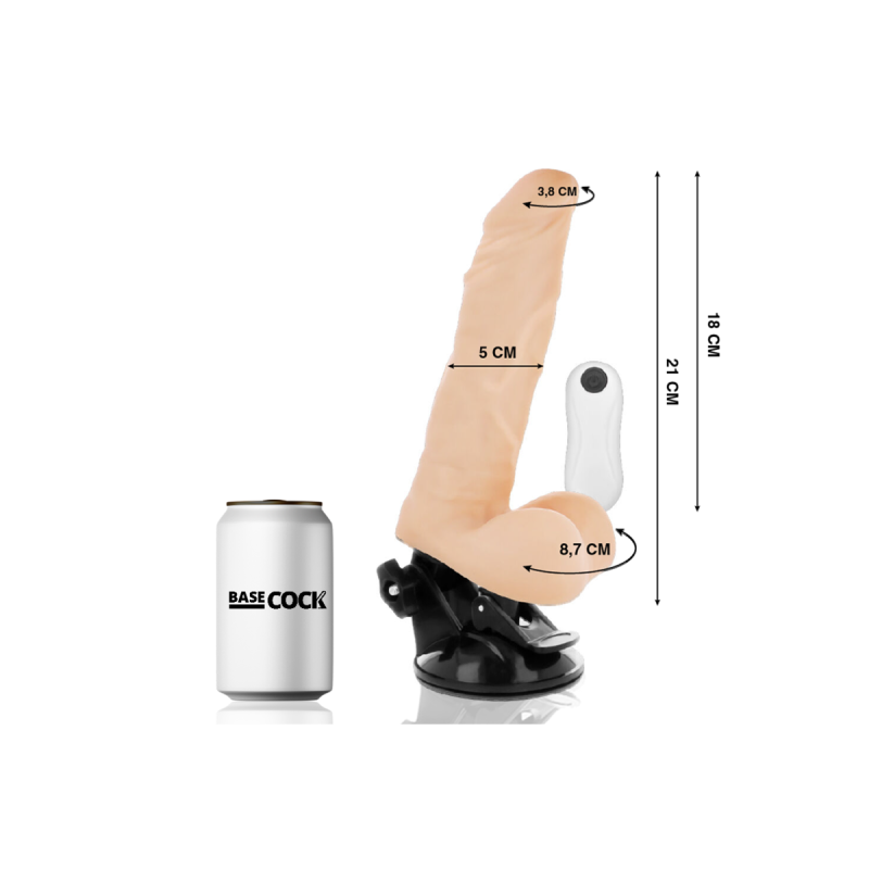 Basecock - Vibrador Realístico Articulable Control Remoto Natural