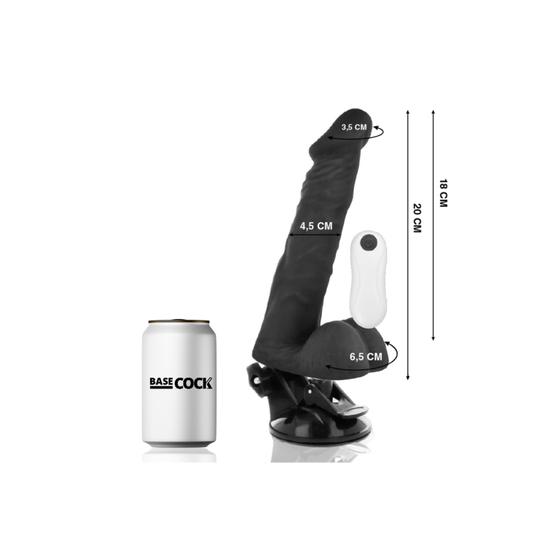 Basecock - Artikulierbarer Vibrator Mit Fernbedienung Schwarz 20 Cm