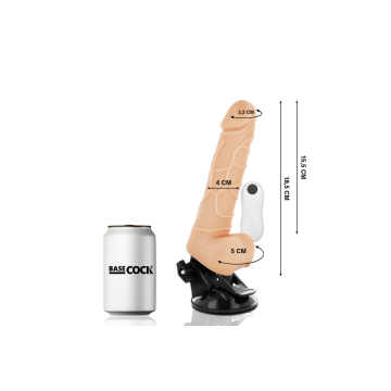 Basecock - Vibratore Telecomando Naturale Realistico 18.5 Cm - O