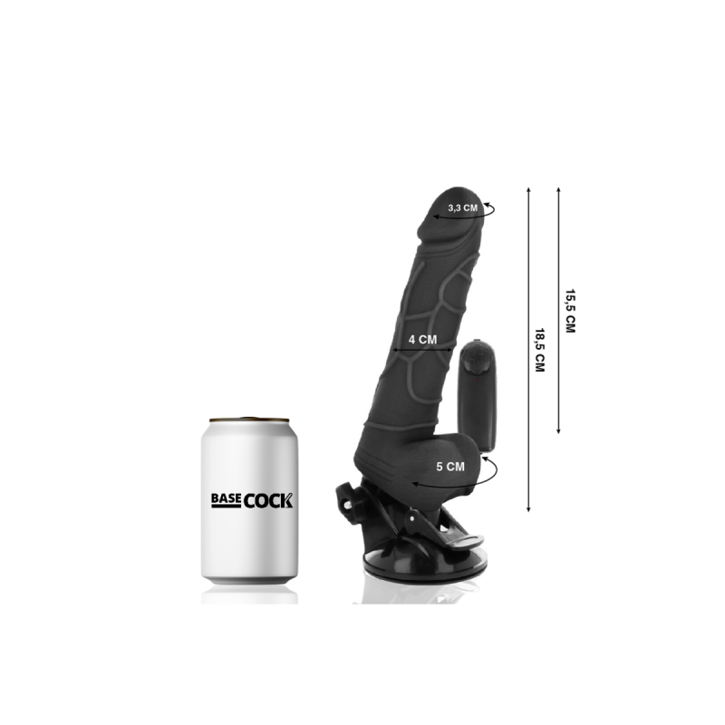 Basecock - Realistic Vibrator Remote Control Black 18.5 Cm - O