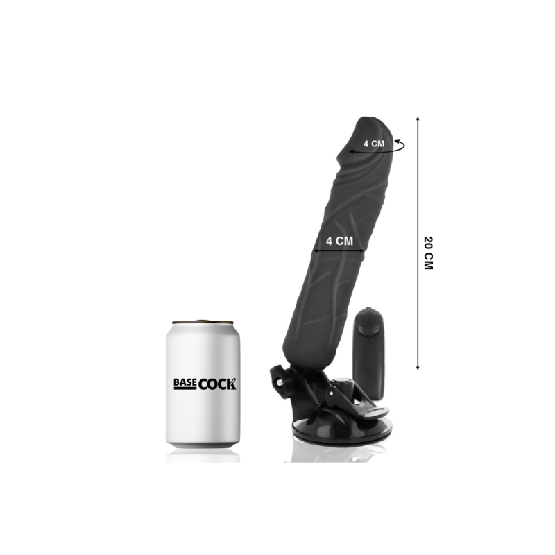 Basecock - Vibrateur Réaliste Télécommande Noir 20 Cm - O - 4 Cm |