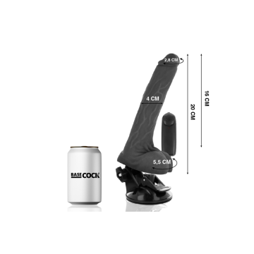 Basecock - Vibrador Realístico Control Remoto Negro Con Testículos