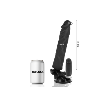 Basecock - Vibrateur Réaliste Télécommande Noir 21 Cm - O - 4 Cm |
