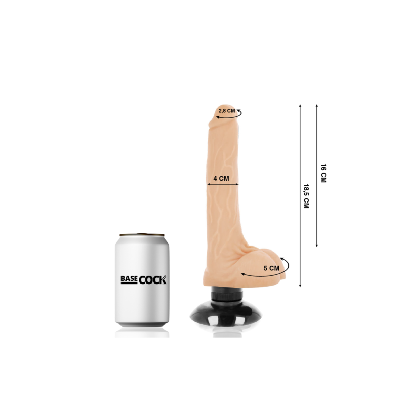 Basecock - Vibrador Realístico 2 - 1 Natural 18.5 Cm - O - 4 Cm |