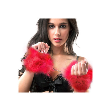 SECRETPLAY - MENOTTES MARABOU ROUGE - SECRETPLAY 100% FETISH - épouses