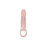 Baile - Funda Extensora Pene Con Vibración Y Strap Natural 13.5 Cm