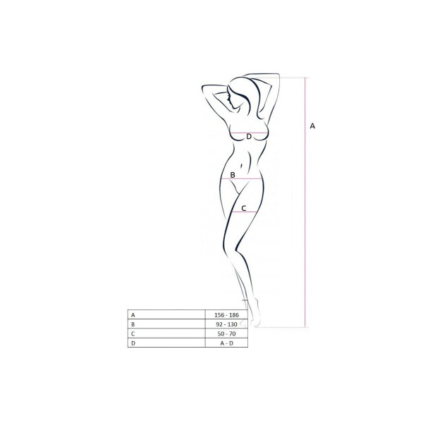 PASSION - WOMAN BS062 BODYSTOCKING ROJO TALLA ÚNICA