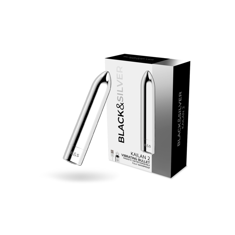 Black&Silver - Kailan 2 Proiettile Magnetico Vibrante Argento |