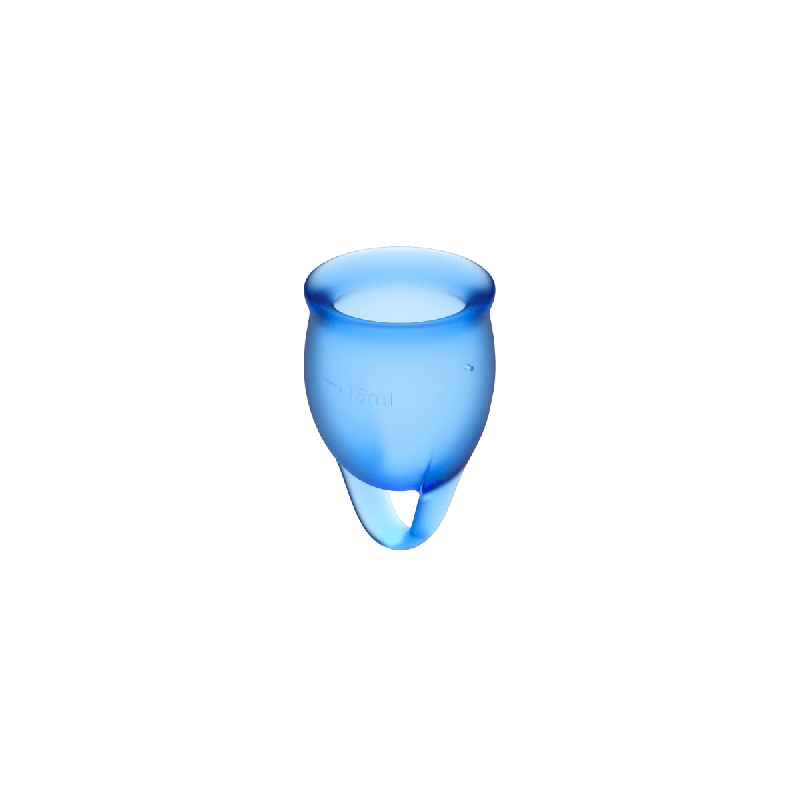 SATISFYER - FEEL CONFIDENT MENSTRUAL CUP DUNKELBLAU 15 + 20 ML - SATI…