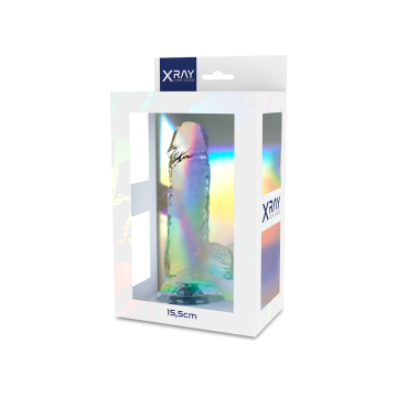X RAY - BITE TRANSPARENTE AVEC BOULES 15.5 CM -O- 3.5 CM - Pénis réal…