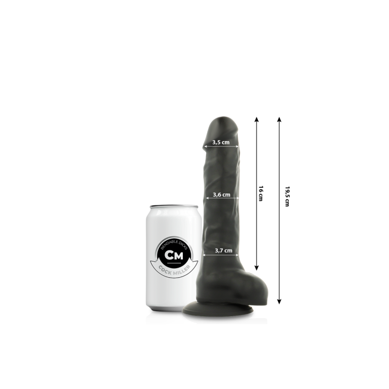 COCK MILLER - DILDO REALISTIC SILICONE DENSITY ARTICULABLE BLACK 19.5…