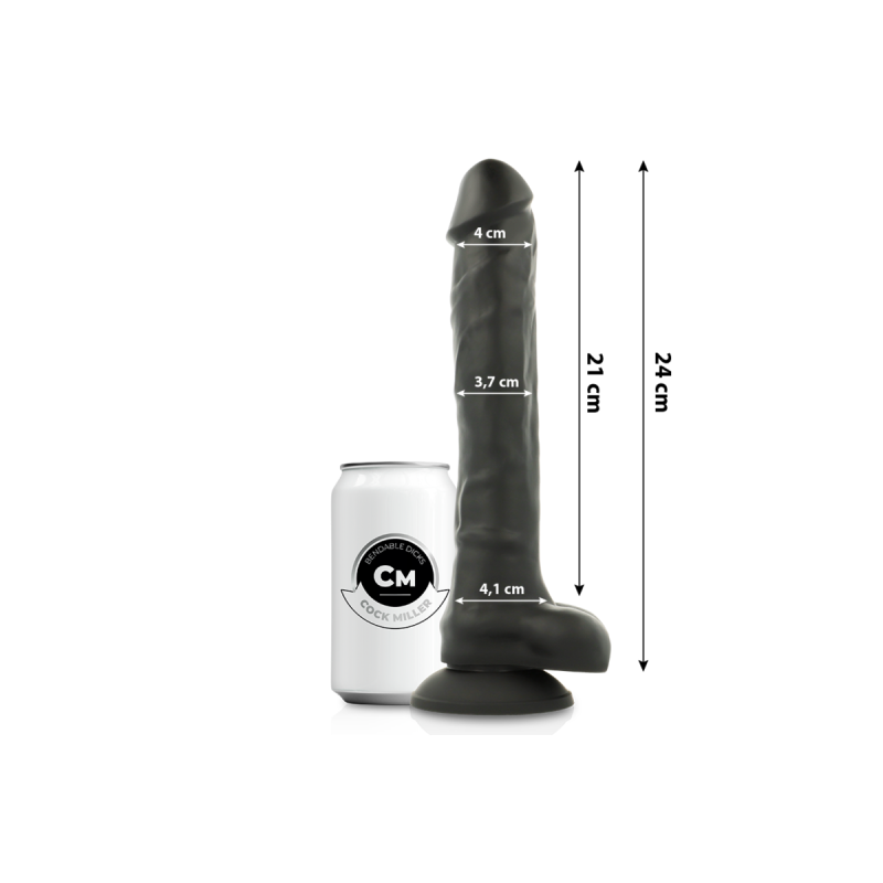 COCK MILLER - COCKSIL ARTICOLABILE IN SILICONE DENSIT NERO 24 CM - Pe…