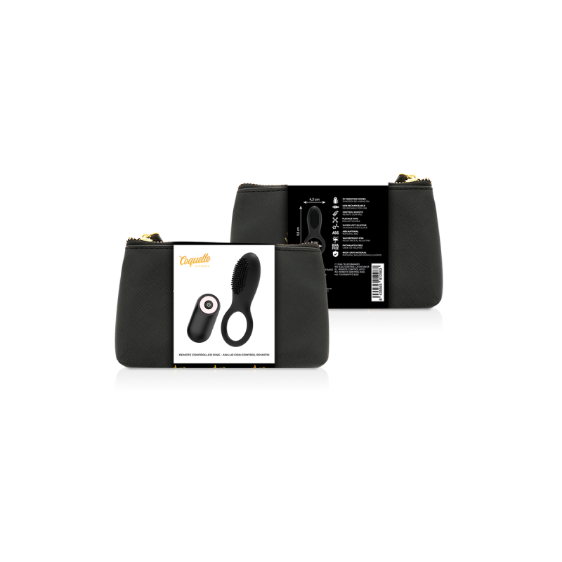 Coquette Chic Desire - Cockring Télécommande Rechargeable Noir/ Or