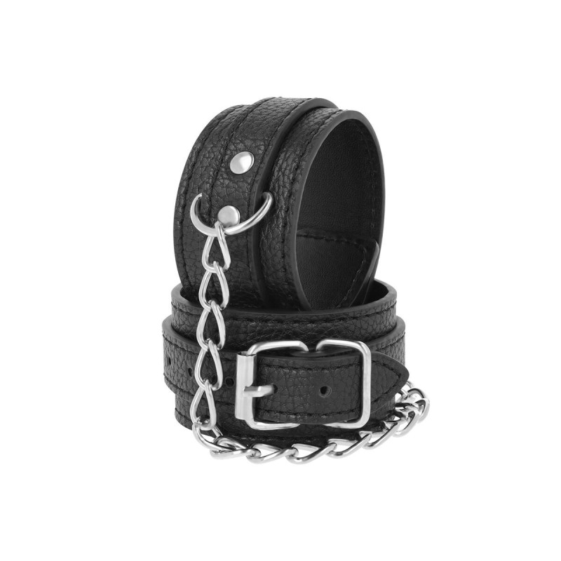 Darkness - Menottes En Cuir Texturé Noir | Vybes.it