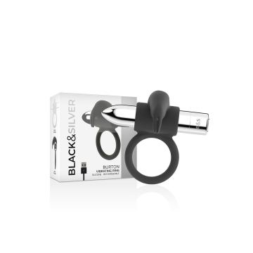 Black&Silver - Burton Rechargeable Ring 10 Vibration Modes |