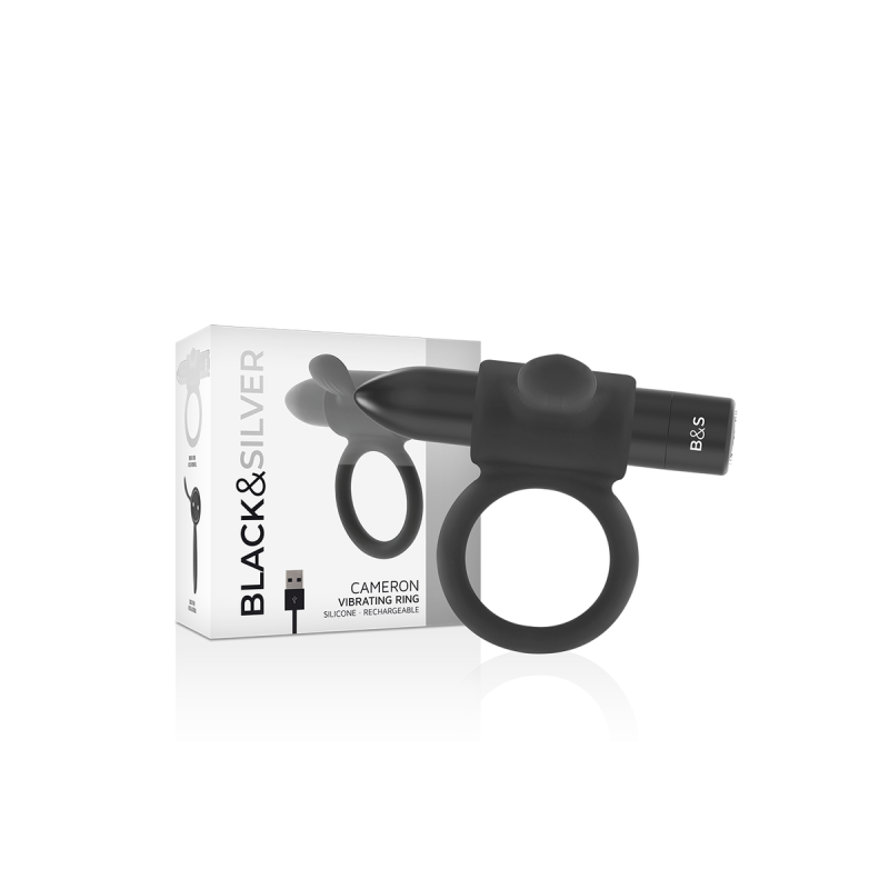 Black&Silver - Cameron Anillo Recargable Negro | Vybes.it
