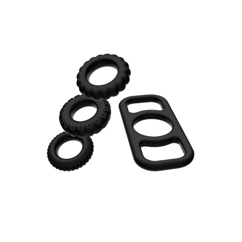 ADDICTED TOYS - COCK RING SET 4 STÜCK - Cockringe ohne Vibration
