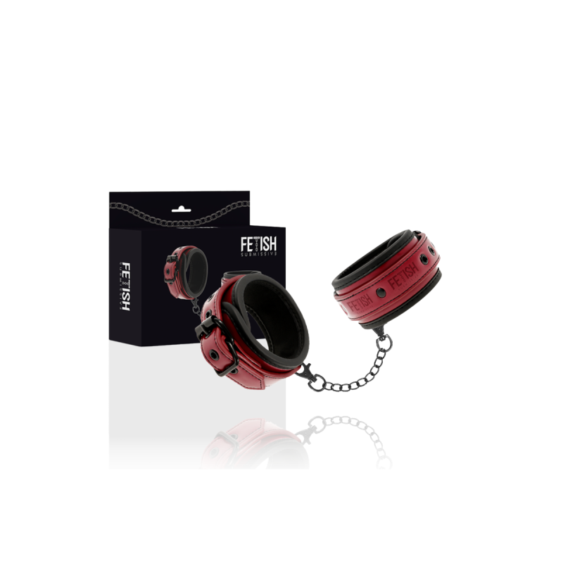 Fetish Submissive Dark Room - Menottes En Cuir Végan Avec Doublure