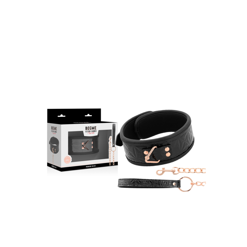 Begme - Black Edition Collar Cuero Vegano Con Forro De Neopreno |