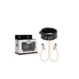 Begme - Black Edition Collar Con Cadenas Y Pinzas Pezones Con Forro