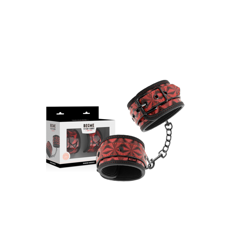 Begme - Menottes Premium Édition Rouge Avec Doublure En Néoprène |