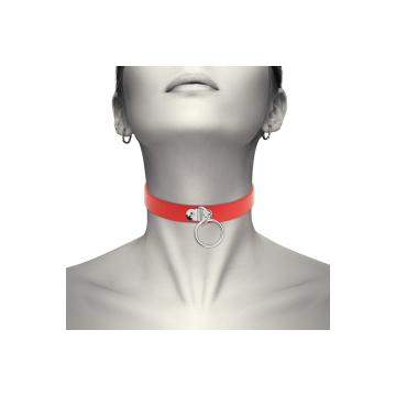 Coquette Chic Desire - Collier Cuir Vegan Rouge Femme Accessoire