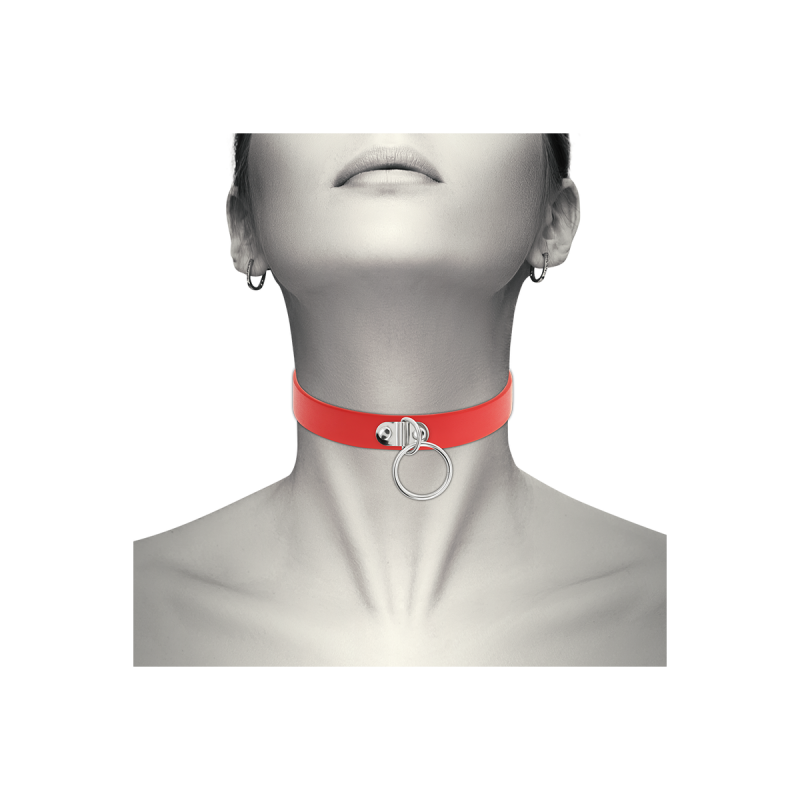 Coquette Chic Desire - Collier Cuir Vegan Rouge Femme Accessoire