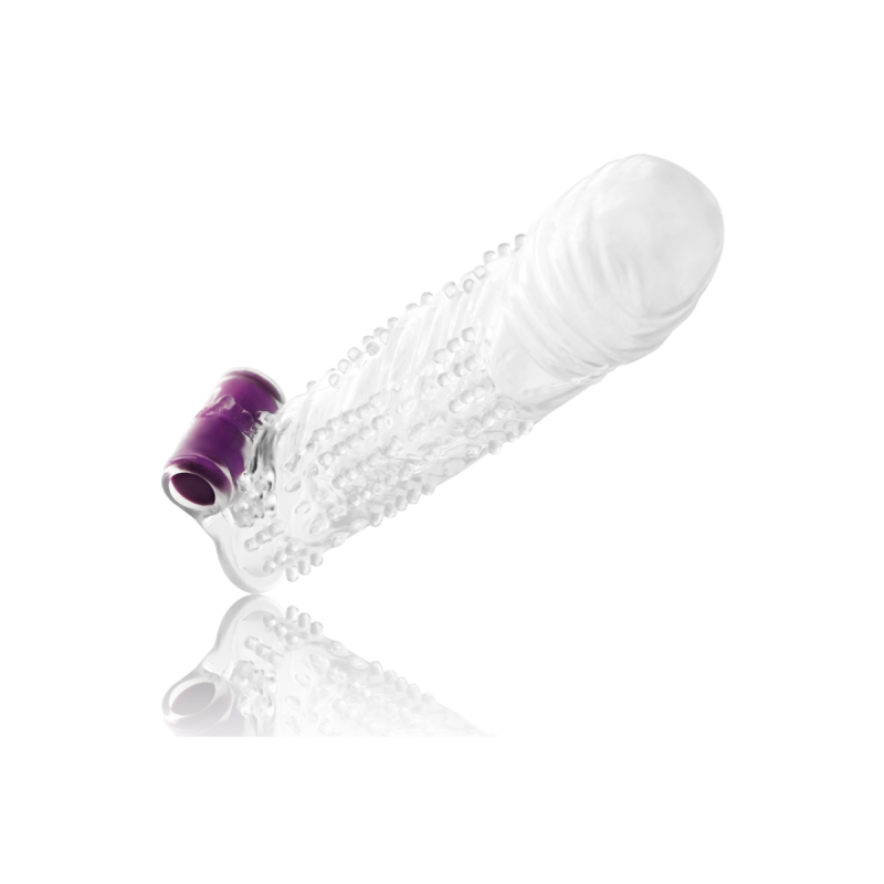 OHMAMA - TEXTURED PENIS SHEATH WITH VIBRATING BULLET - Penis Covers w…