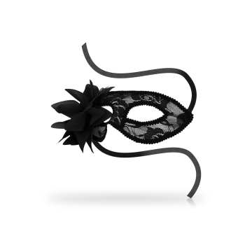 Ohmama - Masks Antifaz Con Encajes Y Flor Negro | Vybes.it