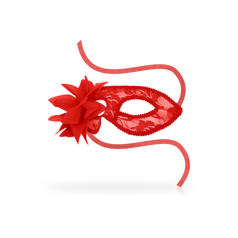 Ohmama - Masks Antifaz Con Encajes Y Flor Rojo | Vybes.it