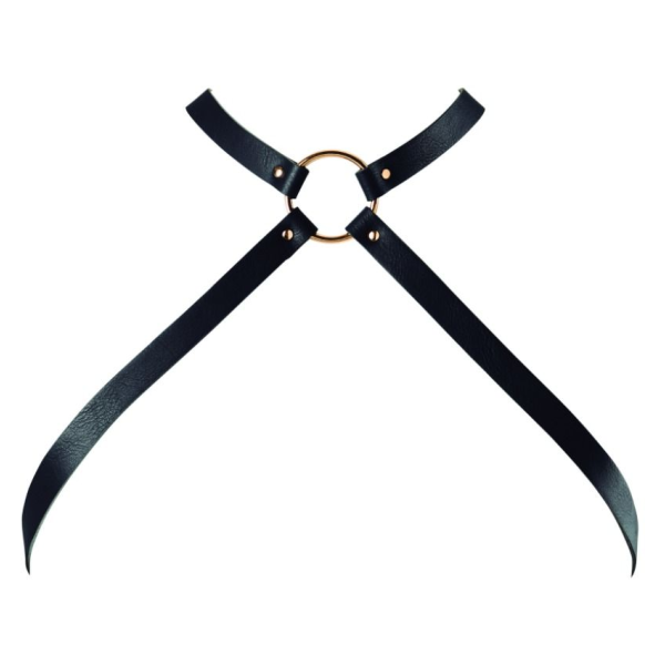BIJOUX INDISCRETS - CROSSED CHEST HARNESS BLACK