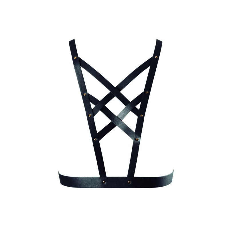 Bijoux - Indiscrets Maze Harnais Croisé Avec Collier Noir | Vybes.it